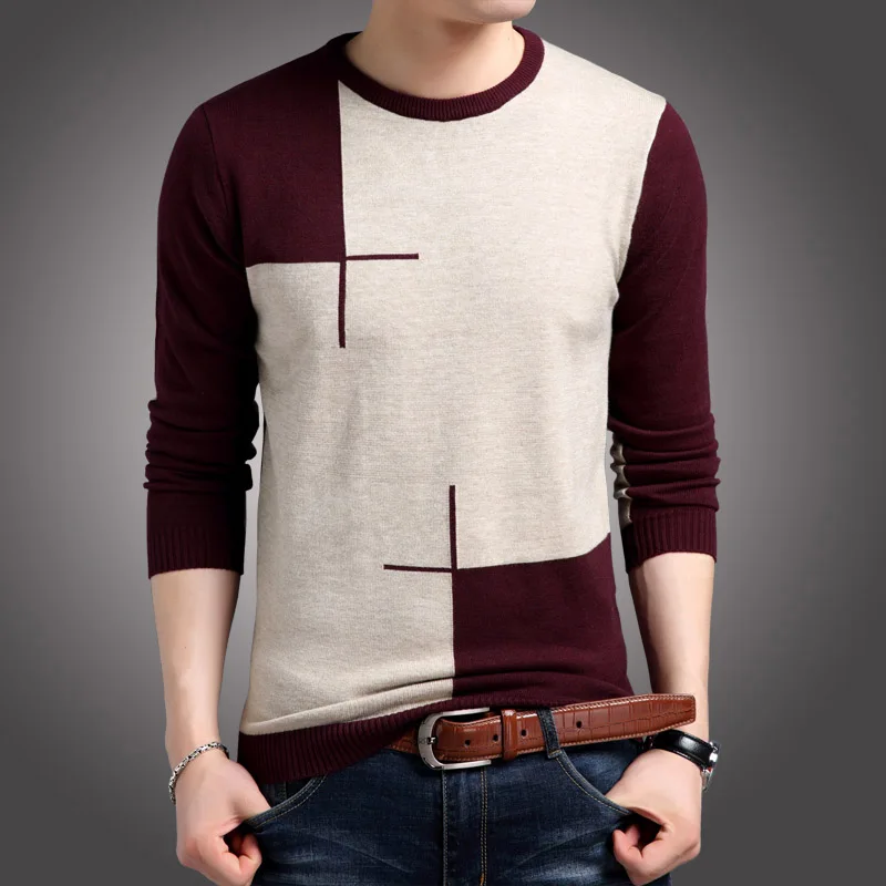Корейский модный мужской брендовый свитер 2020 деловой для отдыха пуловер с V