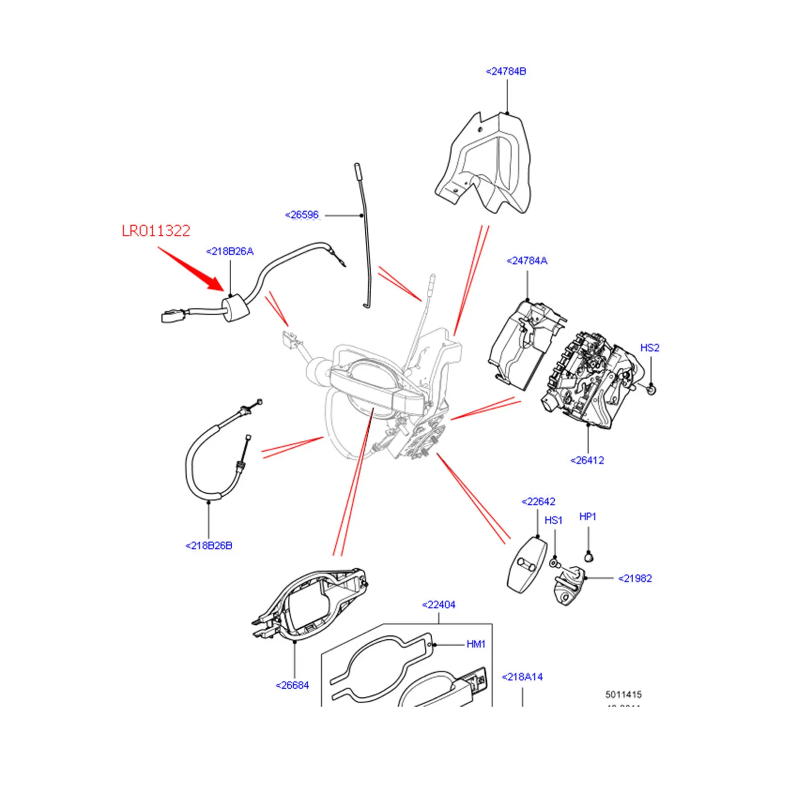 Новый кабель замка задней двери автомобиля для Land Rover Range LR011322 2010-2012 | Автомобили и