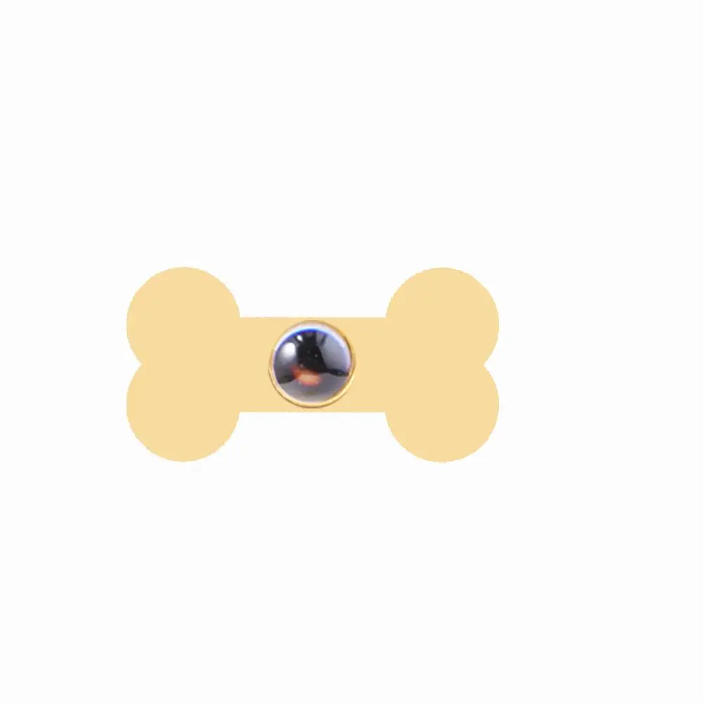 Gold Bone RJ пользовательский любимого питомца, имя, изображение 100 языков I Love you ожерелье кулон кошка собака Лапа кости в форме колье леди Для мужчин ювелирные изделия - Окраска металла: Gold Bone