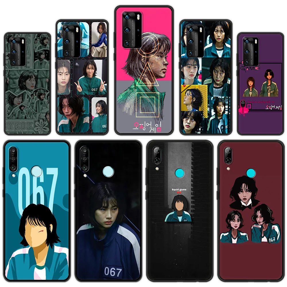 

067 Squid Game Silicon Funda Cover For Huawei P30 Pro P Smart Z Y6 Y7 2019 P40 Lite E Phone Case Soft Shockproof Shell Coque Bag
