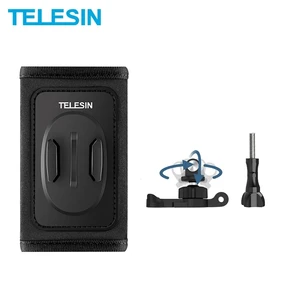 telesin backpack shoulder strap bracket mount for gopro hero 9 8 7 6 5 4 3 for sjcam insta360 dji osmo action camera accessories free global shipping