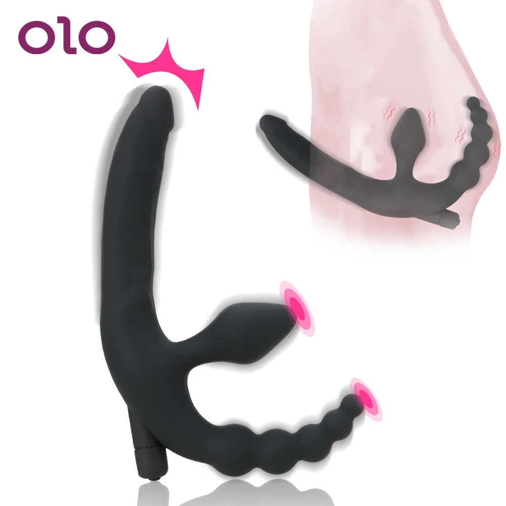 Страпон OLO с двойным проникновением фаллоимитатор вибратор для лесбиянок