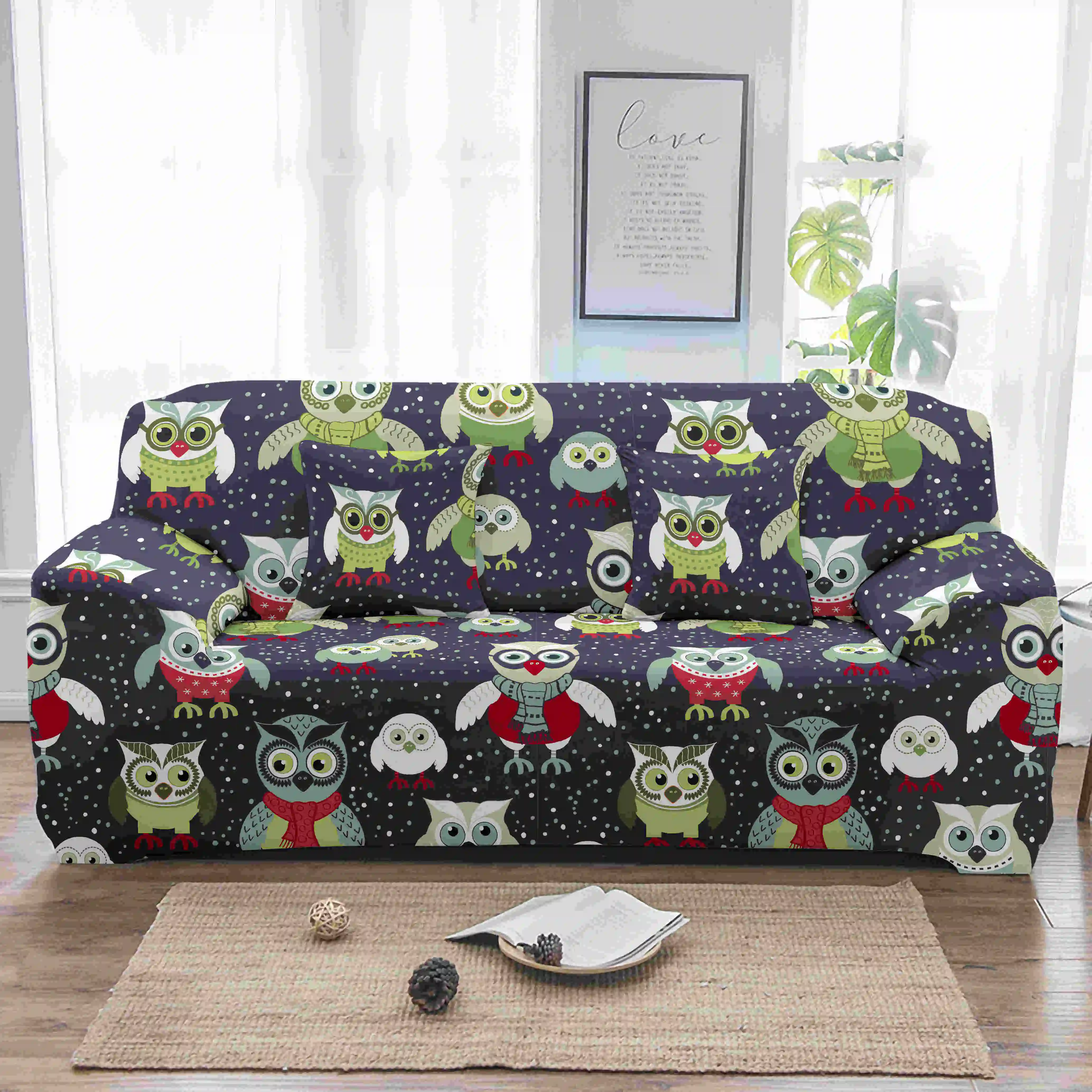 Домашний чехол для дивана с принтом совы эластичный гостиной 1/2/3/4 места чехлы |