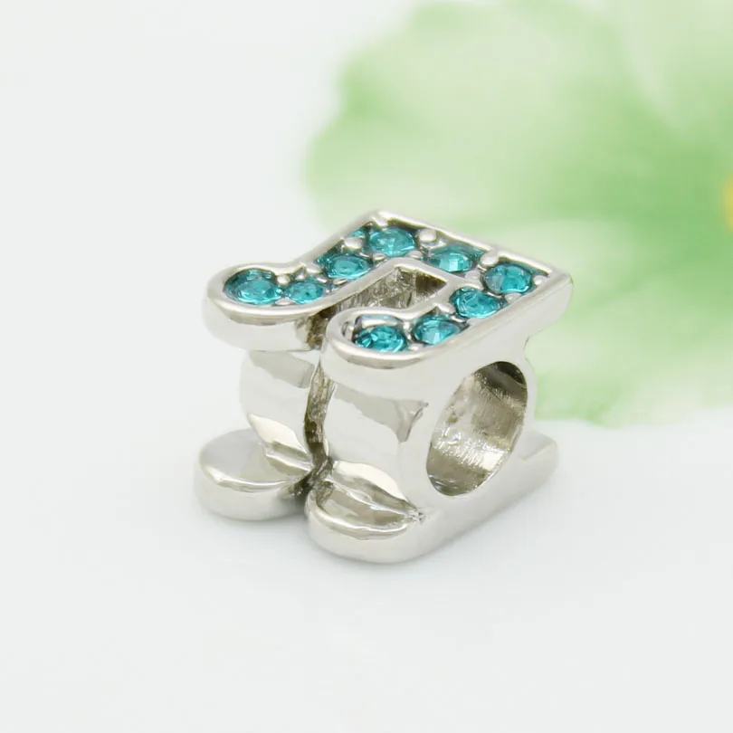 Бесплатная доставка синий кристалл Музыкальная подвеска европейская бусина