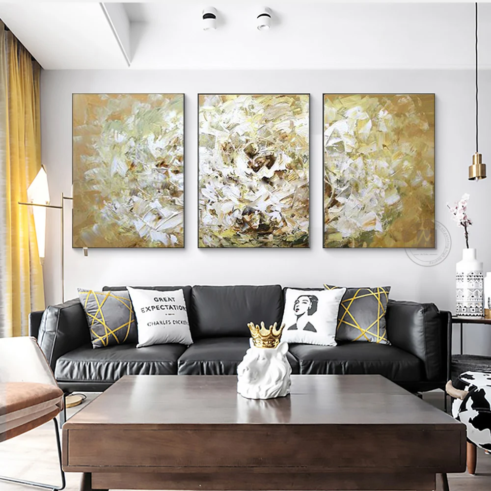 Декор для стен декоративная картина на холсте маслом золотой цветок современная