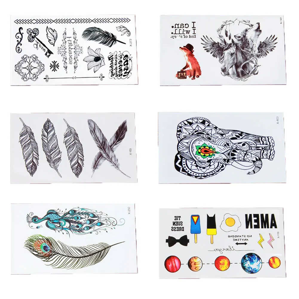 Унисекс 3D Ловец снов Водонепроницаемая Временная флеш тату наклейка перо боди