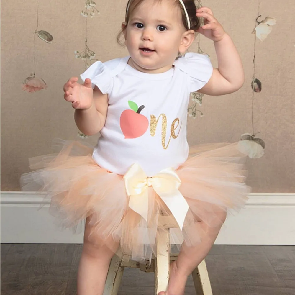 

Personalize Peach 1st Birthday Outfit, First Birthday Outfit Girl, Birthday Tutu Set, Cake Smash Outfit Girl