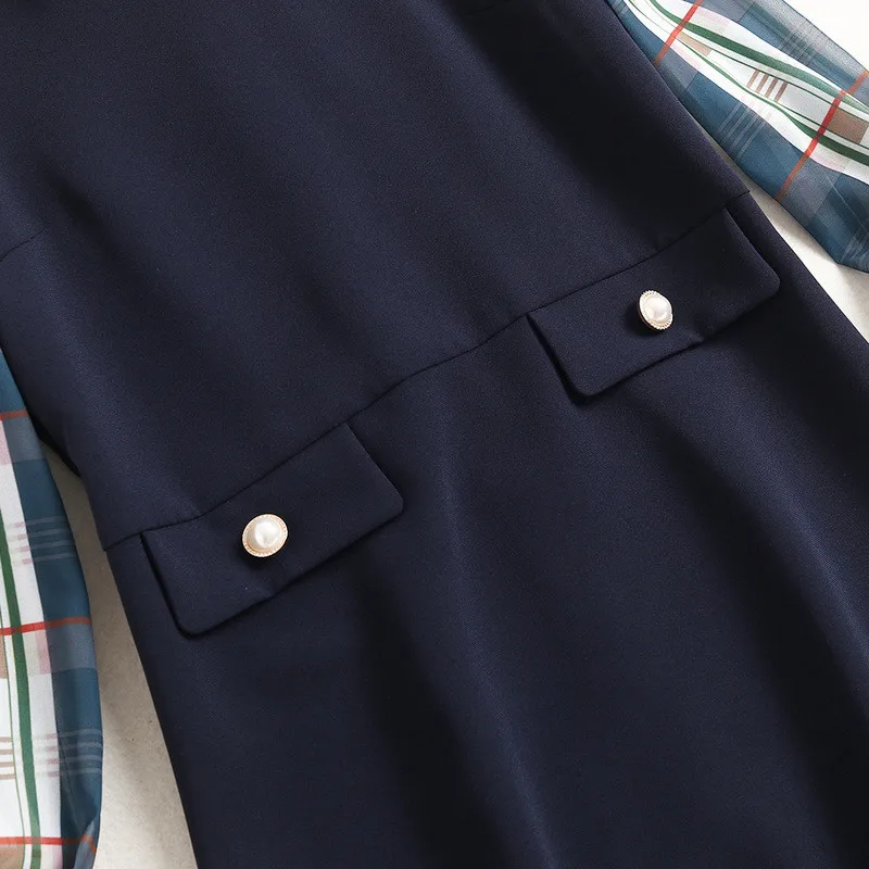 

New 2021 Women Fashion Early Autumn Dress Long Sleeve Clothes Turn Down Collar Solid Casual Dress Female Vestidos