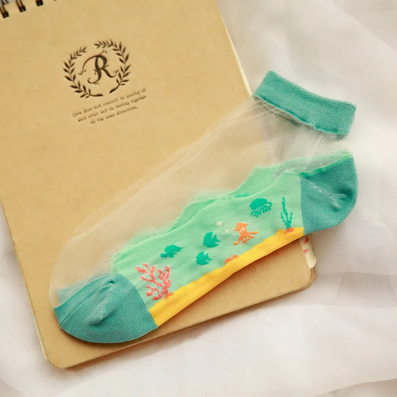 Носки лодыжки женские прозрачные из шелка и стекла 1 пара|socks fashion|socks ankleankle socks |