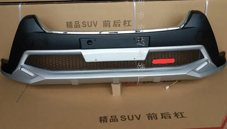 Подходит для Toyota RAV4 для Toyota Previa RAV 4 2013- высокое качество ABS хромированный Пластик Передний+ задний бампер Защитная крышка Накладка 2 шт./компл. стайлинга автомобилей