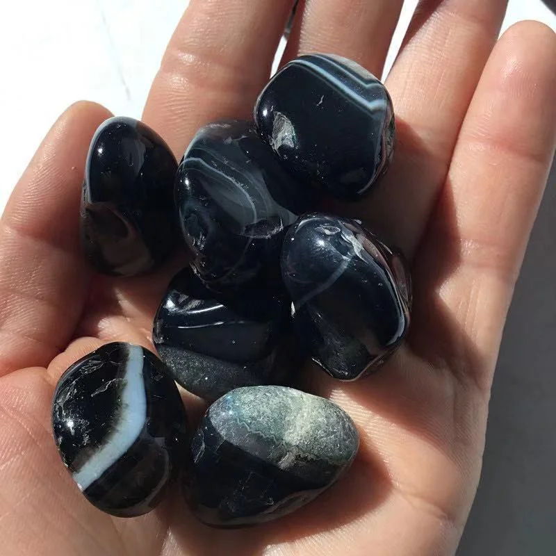 Натуральный драгоценный камень черный оникс агат оцинкованные кристаллы