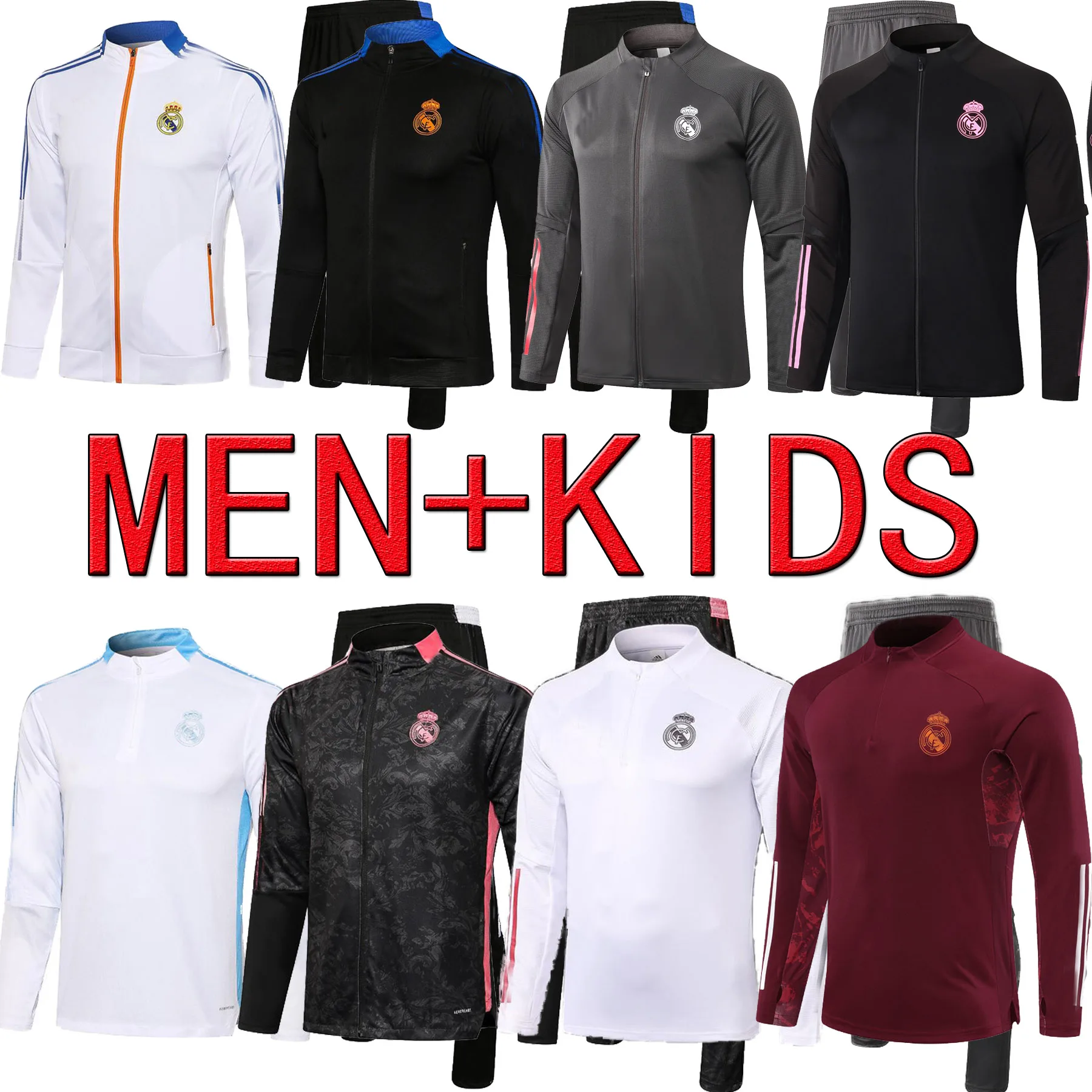 

Real MadridES 21 22 HAZARD kids tracksuit jacket kit 2021 2022 MODRIC BENZEMA Full Zip football Training suit Hoodie Jackets