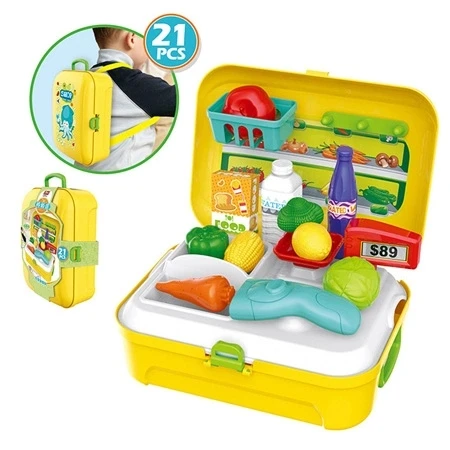 Shopping Set Детские игрушки для ролевых игр портативный рюкзак Моделирование Медицинский Набор Дети ролевые игры макияж/кухня/шоппинг/доктор игрушки - Цвет: Shopping Set