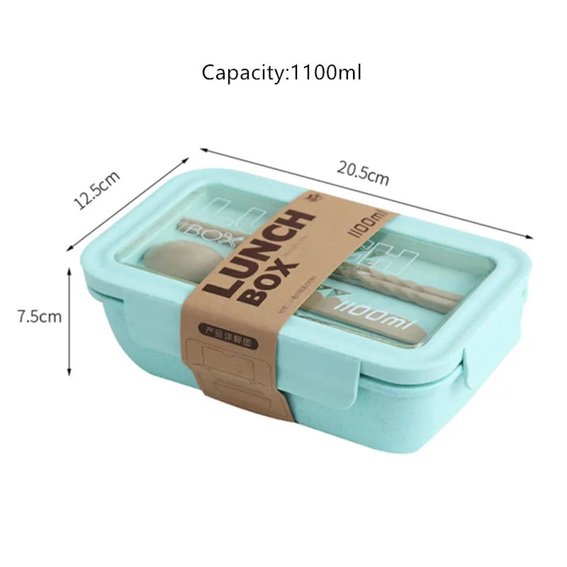

Creative 1100ml Microwave Lunch Box With Spoon Leak-Proof Bento Box Large Capacity Food Container BPA Free