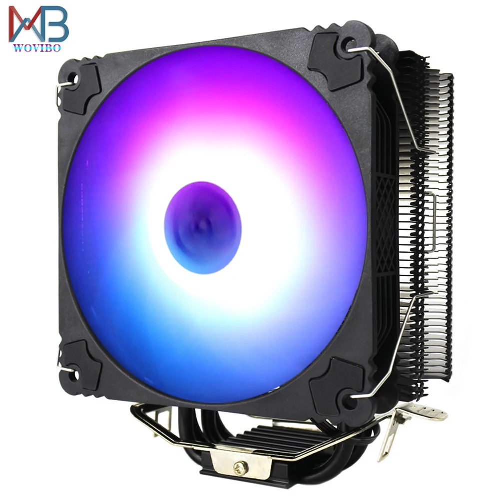 Computer Radiator CPU Cooler 120mm Fan RGB ARGB 4PIN For Intel LGA 1150 1151 1155 1156 1200 1366 2011 X79 X99 AMD AM4 Ventilador
