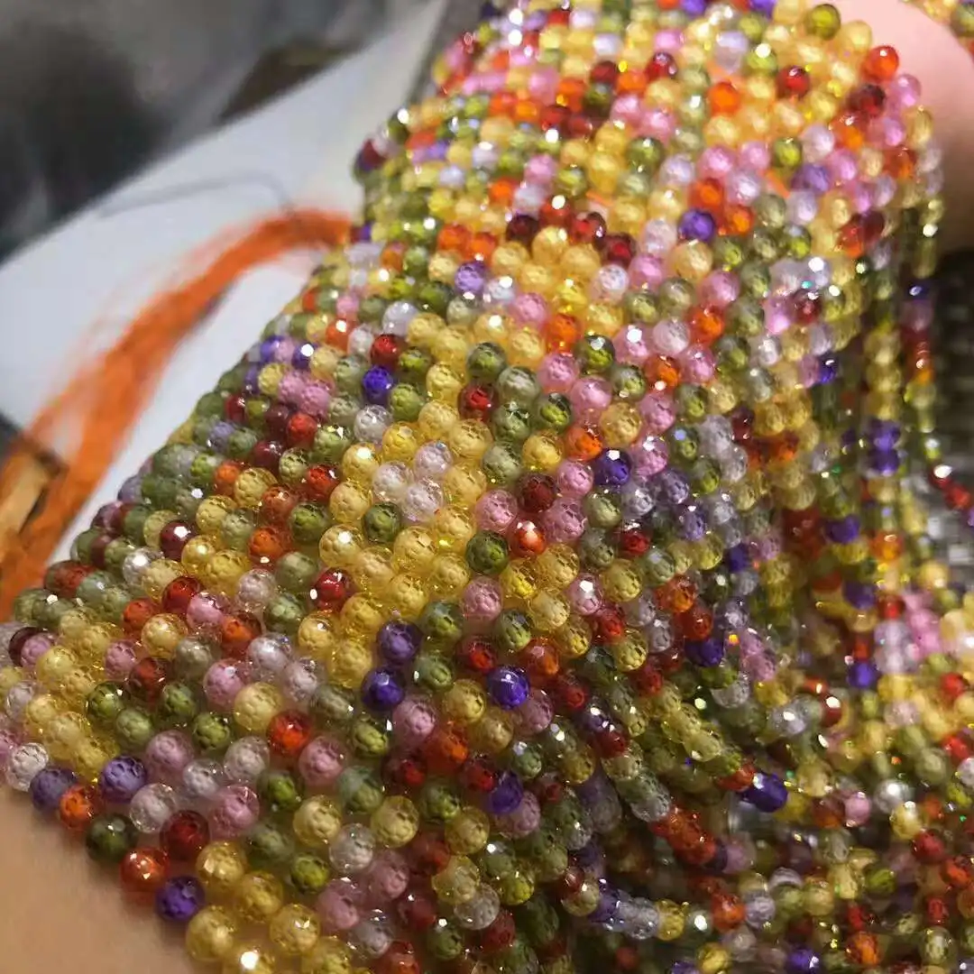 Бусины с натуральным кристаллом цветные граненые бусины из циркона/полоски для