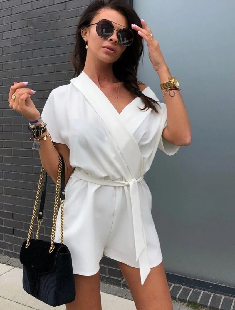 2020 летний женский новый сексуальный комбинезон с треугольным вырезом Модный