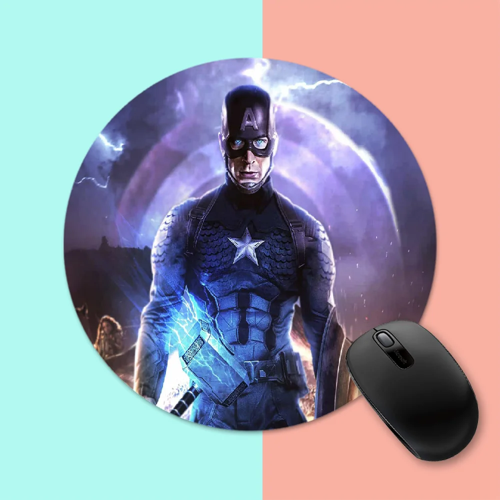 

Super Hero America Captains Round Mouse Mat Gaming Mouse Pad For PC Laptop Notebook 20x20cm Gamer Desk Pad