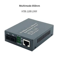 multi mode 850nm 1310nm fiber optic media converter dual fiber rj45 optical transceiver 10100m htb 1100 2km