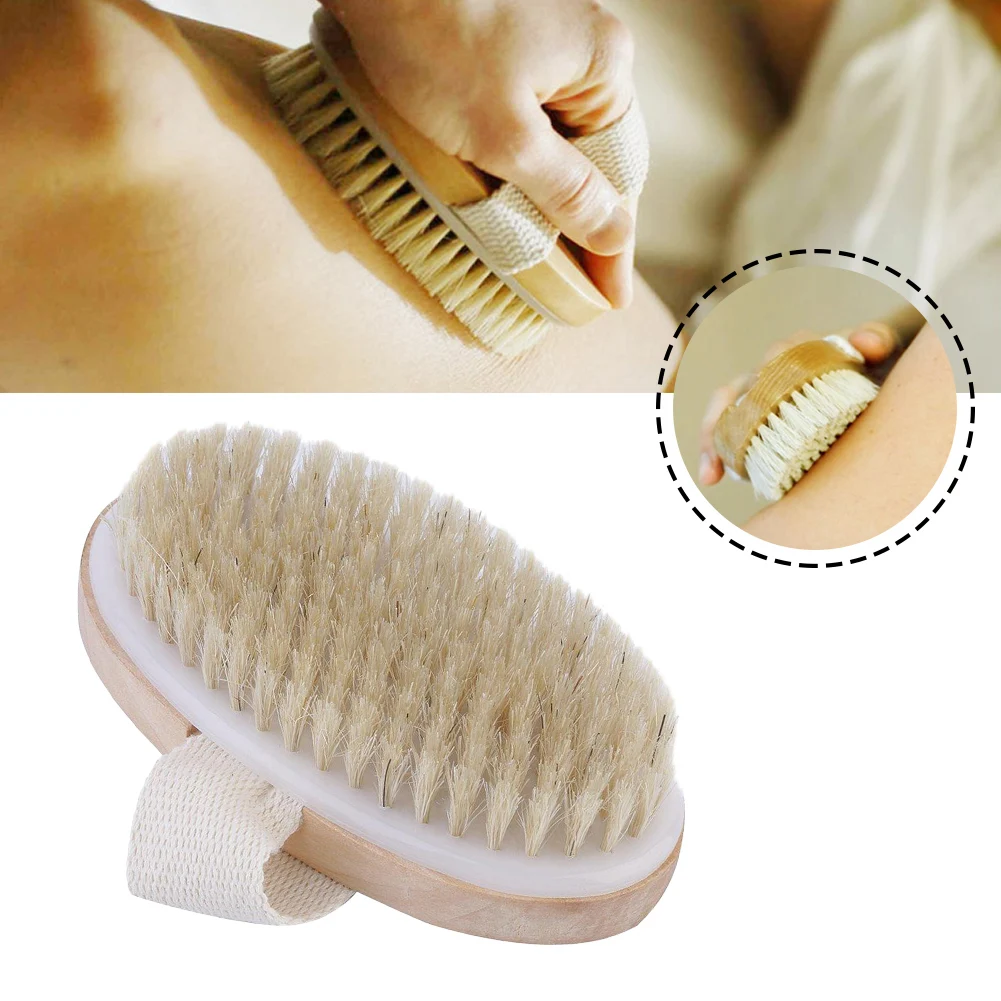 Щетка из натуральной щетины для тела мягкая щетка спа массажер ванны твердая