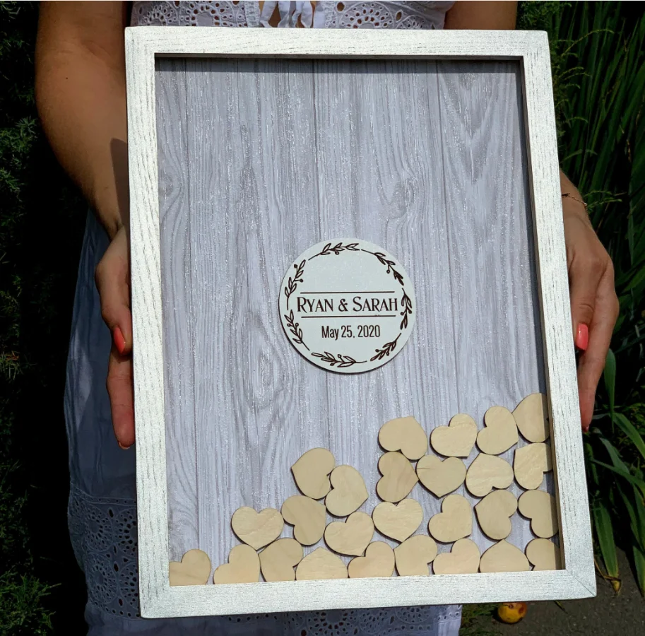 Пользовательские свадебные Гостевая книга frame3 персонализированные уникальные