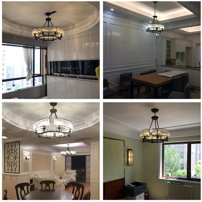 Винтаж Лофт Стиль с украшением в виде кристаллов освещение крепление бронзовая