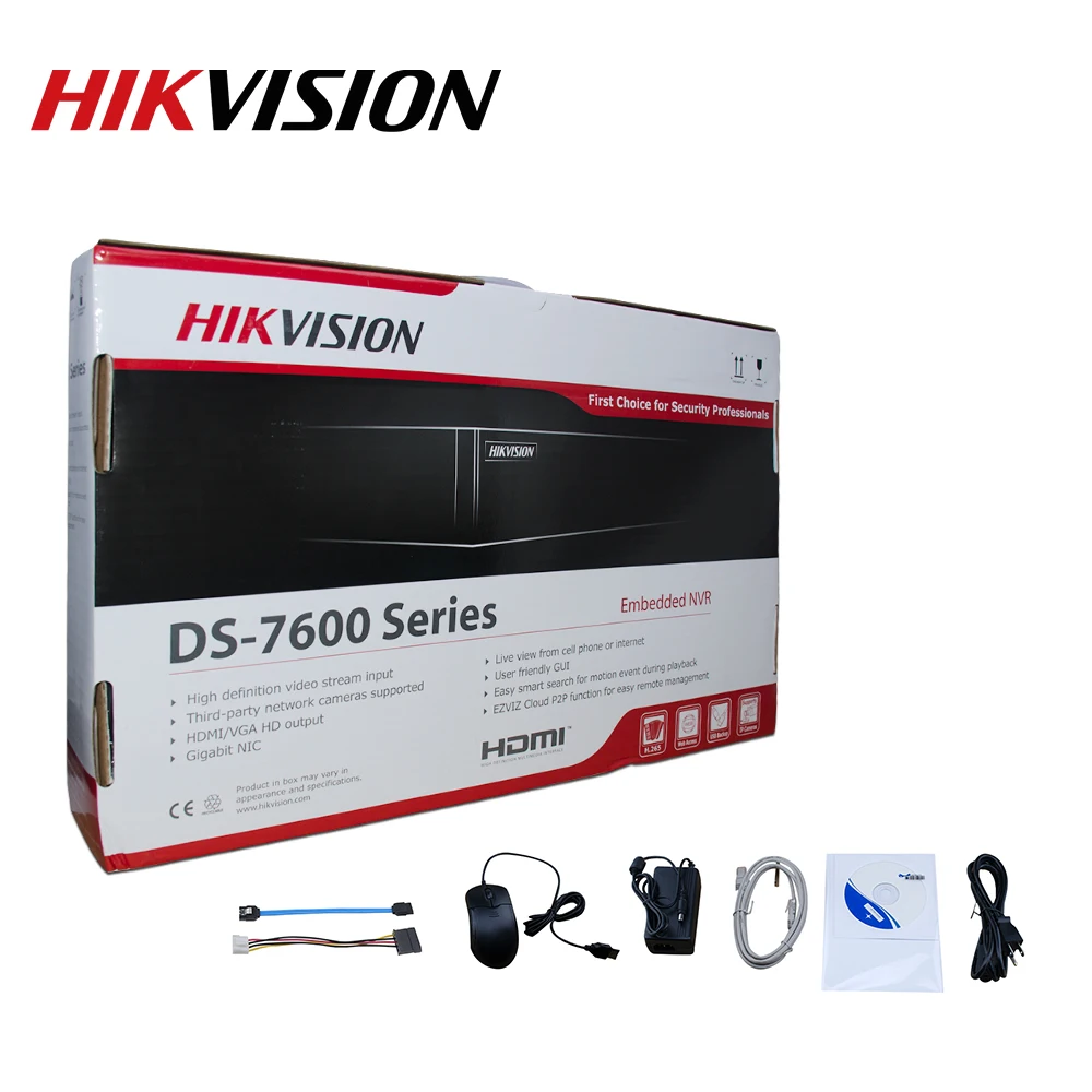 Hikvision NVR 4CH 4K 8MP PoE DS 7604NI K1/4P для IP Камера видеонаблюдения Системы обнаружения VCA