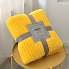 Коралловое флисовое мягкое одеяло для покрывала желтое теплое покрывало для дивана зимнее теплое покрывало