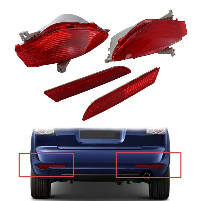 

Car Rear Bumper Reflector Lights for Mazda CX7 CX-7 2008-2015 Tail Fog Light Housing Red Lens
