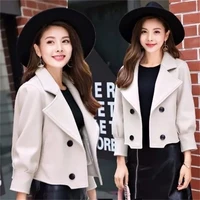 female 2021 woolen coat short korean version of the jacket spring and autumn season new coat womens loose solid color the new99