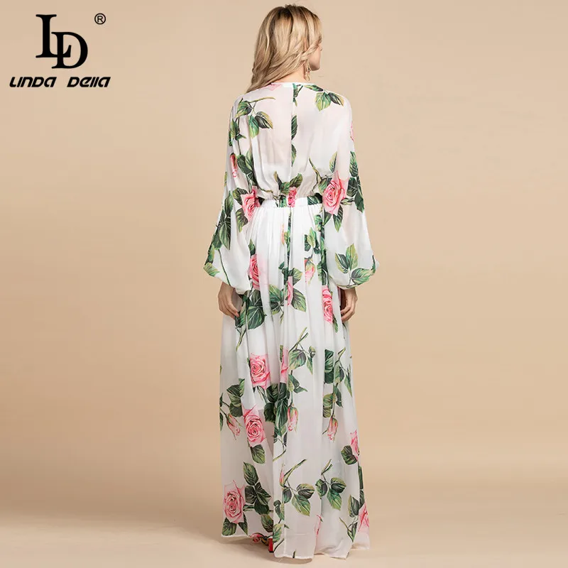 LD LINDA DELLA лето мода взлетно посадочной полосы Boho Макси платья для женщин с длинным