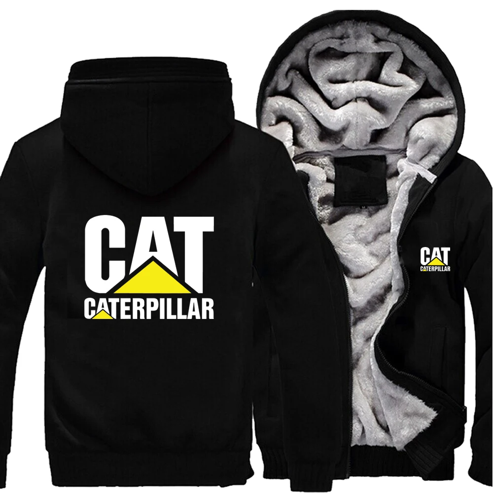 

Winter CAT Excavator Logo Hoodies Mens Zipper Fashion Coat Fleece Thicken Long Sleeve Sweatshirt Pullover Jacket 7 Colors