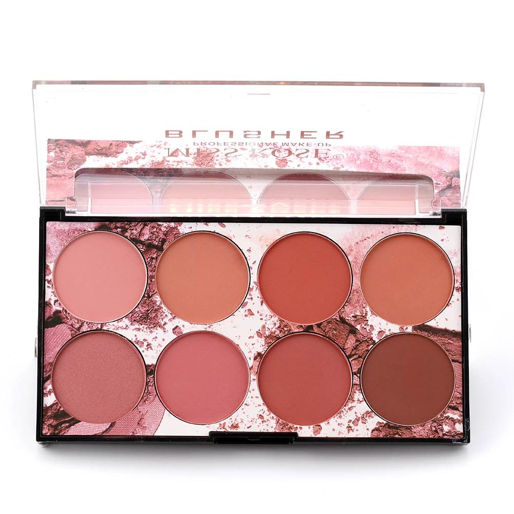 8 color 8 цветов MISS ROSE Румяна Палитра для лица минеральный пигмент палитра румяна пудра Профессиональный макияж румяна Контурные тени - Цвет: 8 color