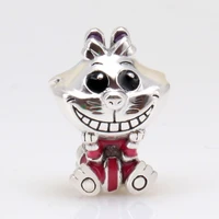 claudia 100 authentic 925 sterling silver alice in wonderland cheshire cat charm fit original bracelet pendant diy jewelry gift