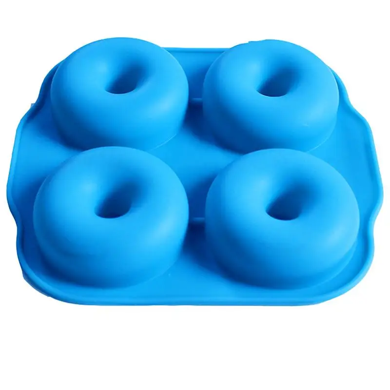 

Justdolife 4 Cavity Silicone Doughnut Mold DIY Non-Stick Cake Pastry Baking Mold With Non-Slip Handle Chocolate Decorating Tools