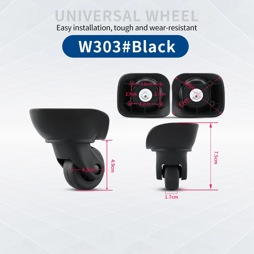 TANGYIPIN W303 Wheel Mute suitcases repair trolley luggage accessories travel case caster replacement rubber durable wheels