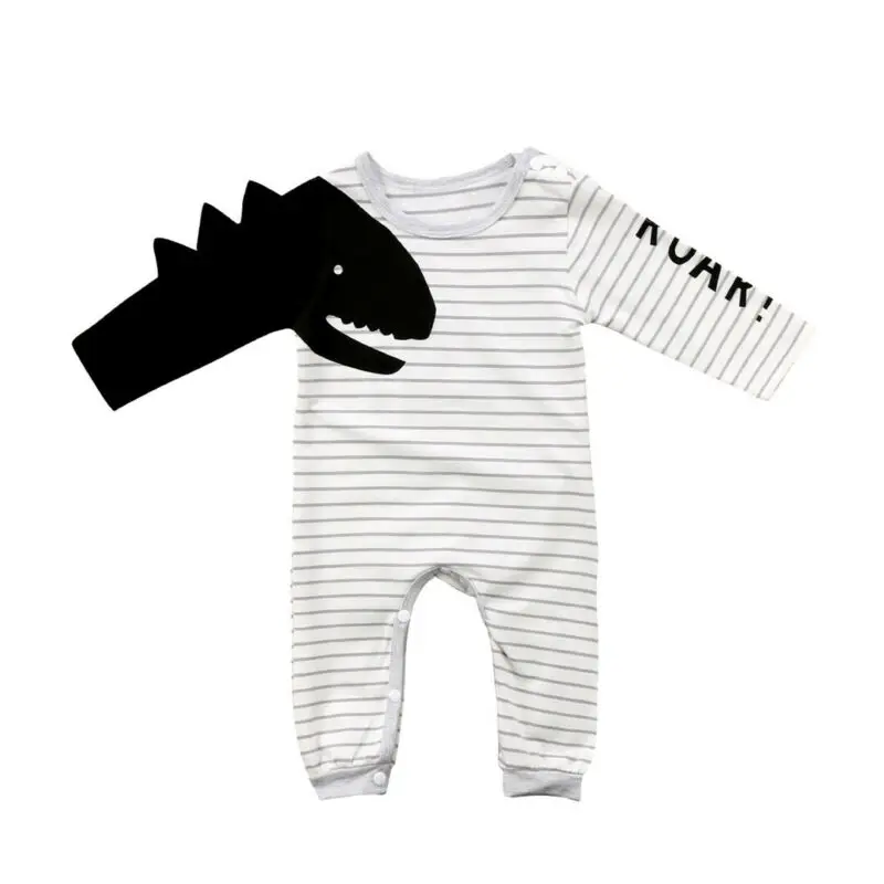 Newborn Baby Boy Girls Dinosaur Long Sleeve Romper Jumpsuit Outfits Set Playsuit 0-24M