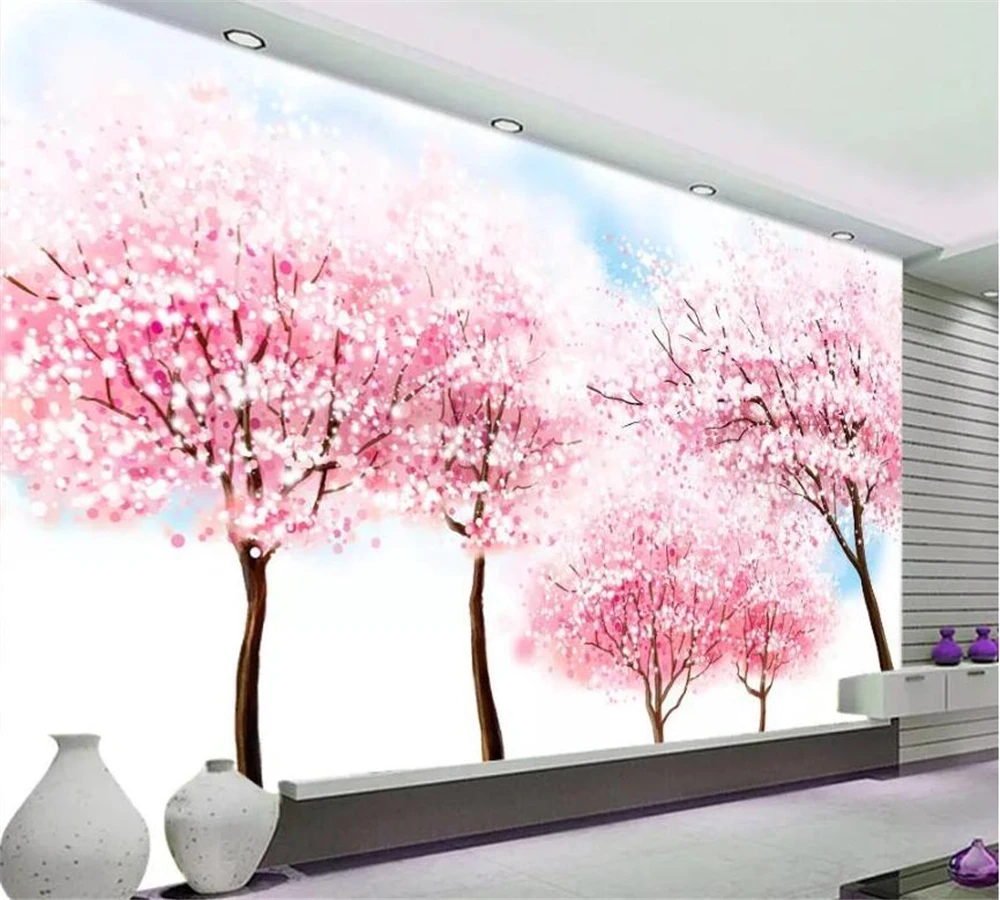 3D-обои beibehang на заказ высококачественные красивые абстрактные вишневые цветы