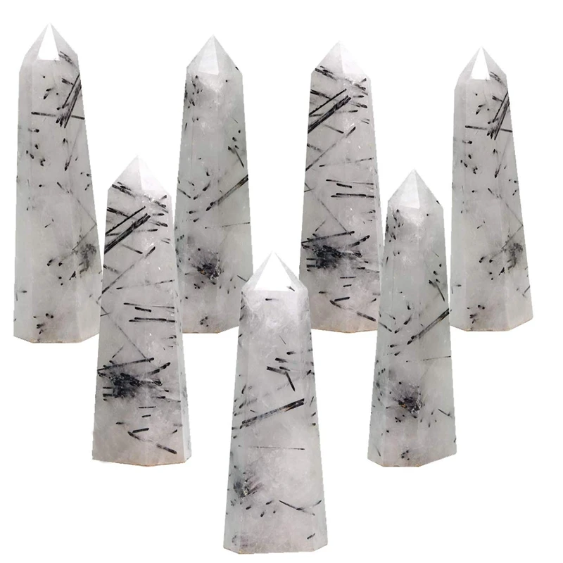 Лучшая натуральная редкая черная турмалиновая Хрустальная колонна ic Wand Point рейки