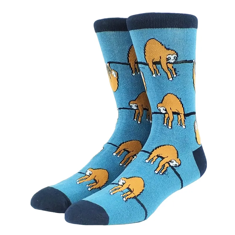 

Faulty Men Happy Funny Blue Sloth Long Socks