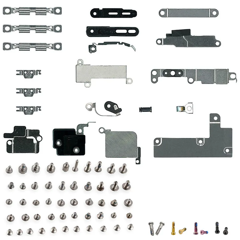 

Полный набор, маленький металлический внутренний кронштейн, держатель, защитная пластина, комплект и Полные Винты для iPhone 7, 7Plus, 8G, 8 Plus, X