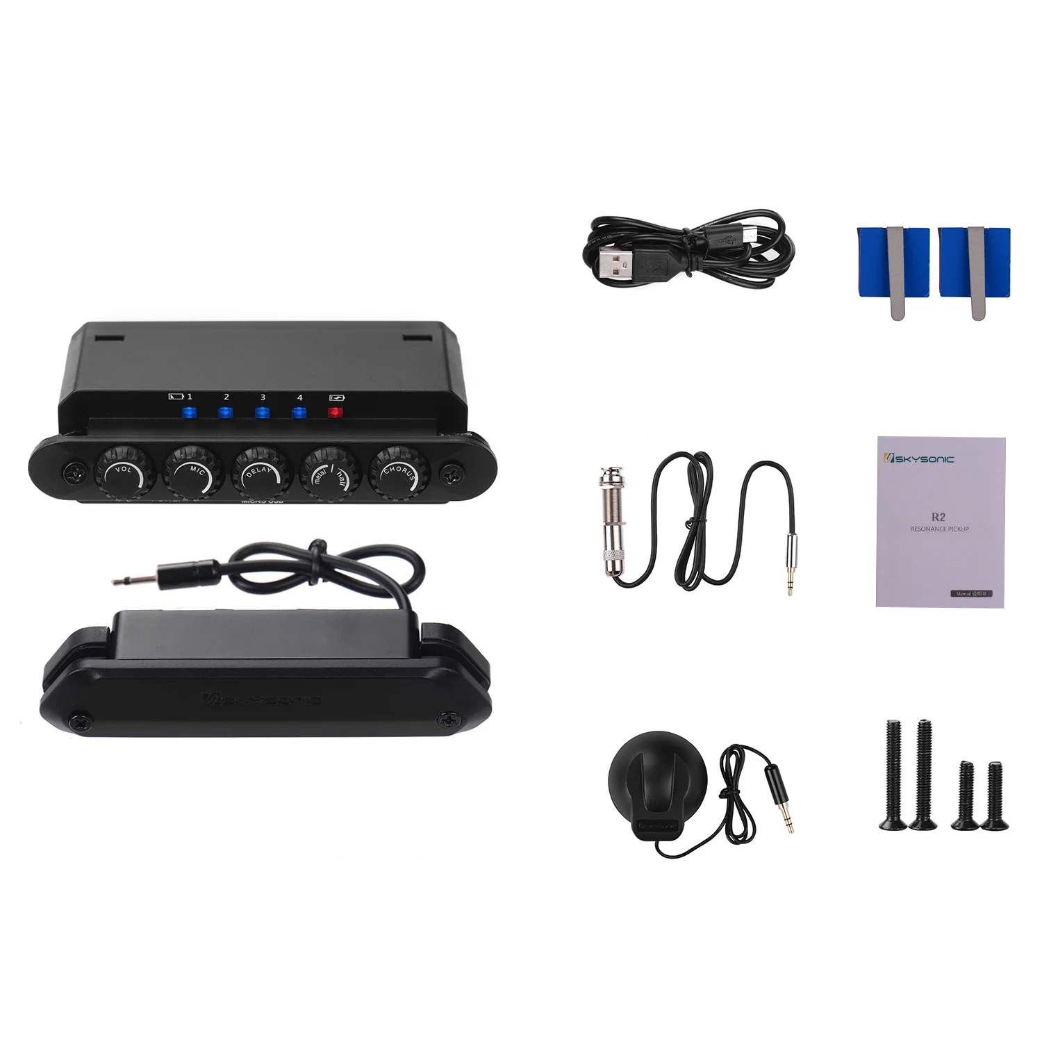 SKYSONIC R2 звукосниматель акустической гитары с магнитным громкостью/Микрофоном