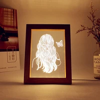 photo frame lamp creative acrylic room lamp 3d night lamp table lamp novelty butterfly usb bed lamp valentines day present