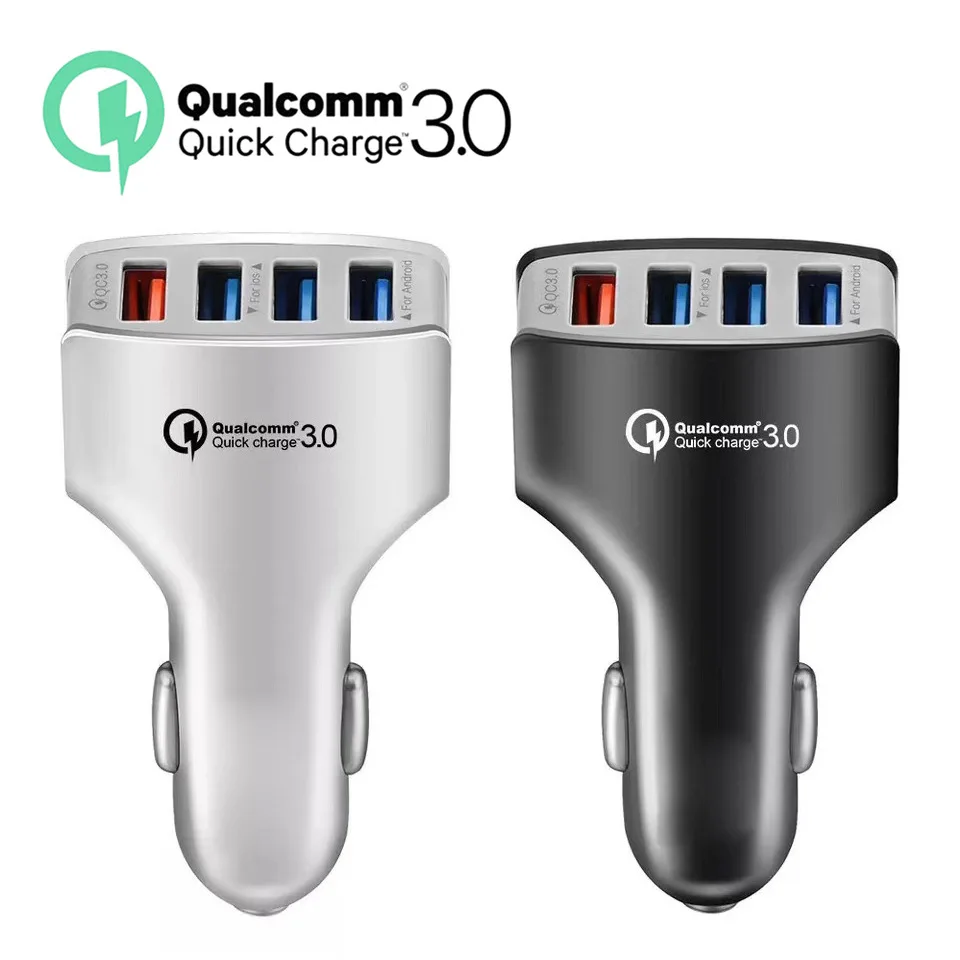 2020 Новые 4 порта USB QC 3 0 Автомобильное зарядное устройство быстрой зарядки