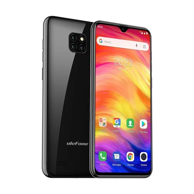 Black Смартфон Ulefone Note 7, 3500 мАч, 19:9, четырехъядерный, 6,1 дюймов, экран капли воды, 16 Гб ПЗУ, мобильный телефон WCDMA, мобильный телефон, Android 8,1 - Цвет: Black
