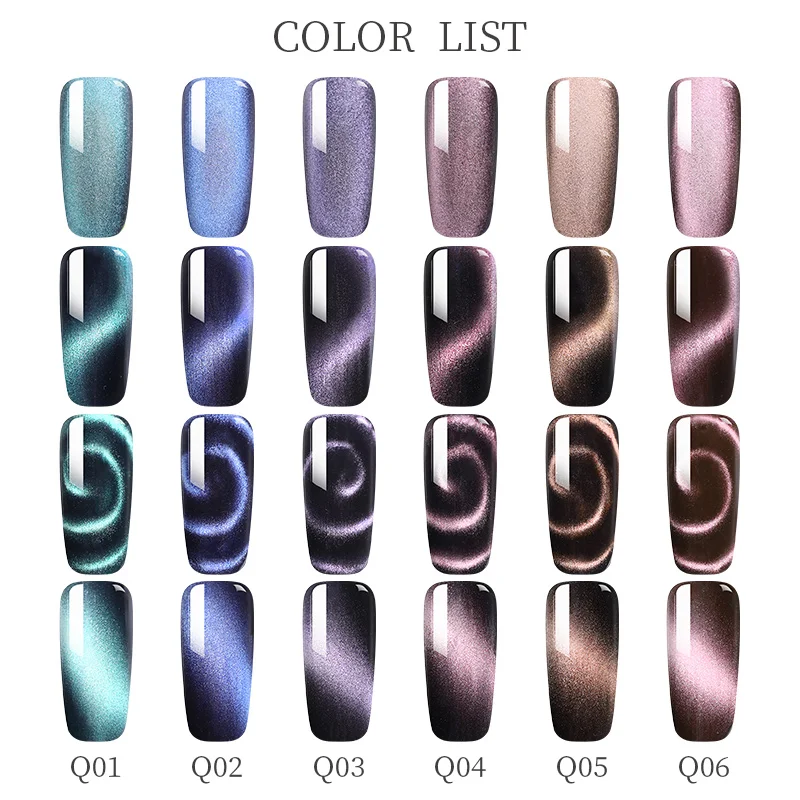 MD DOLL 5D Гель лак для ногтей кошачий глаз с магнитным эффектом блестящий