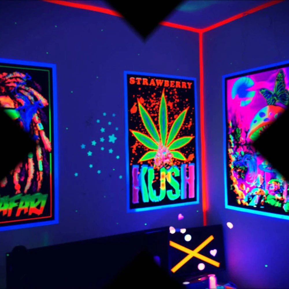 5/6 шт. УФ одноцветная светится в темноте флуоресцентная неоновая лента