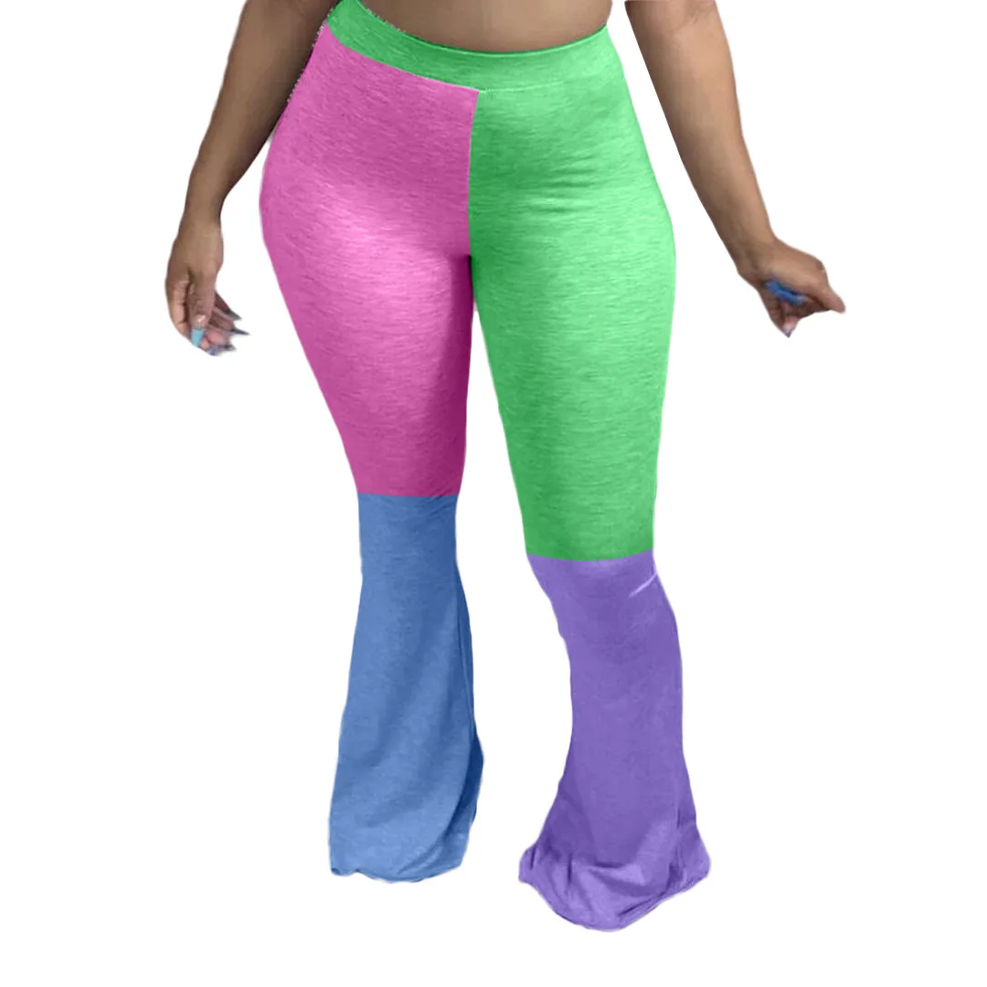 

ZKYZWX Casual Flare Pants Women High Waist Fall Elastic Bottoms Leggings Bodycon Cute Bell Bottom Trouser Stretch Sweat Pants