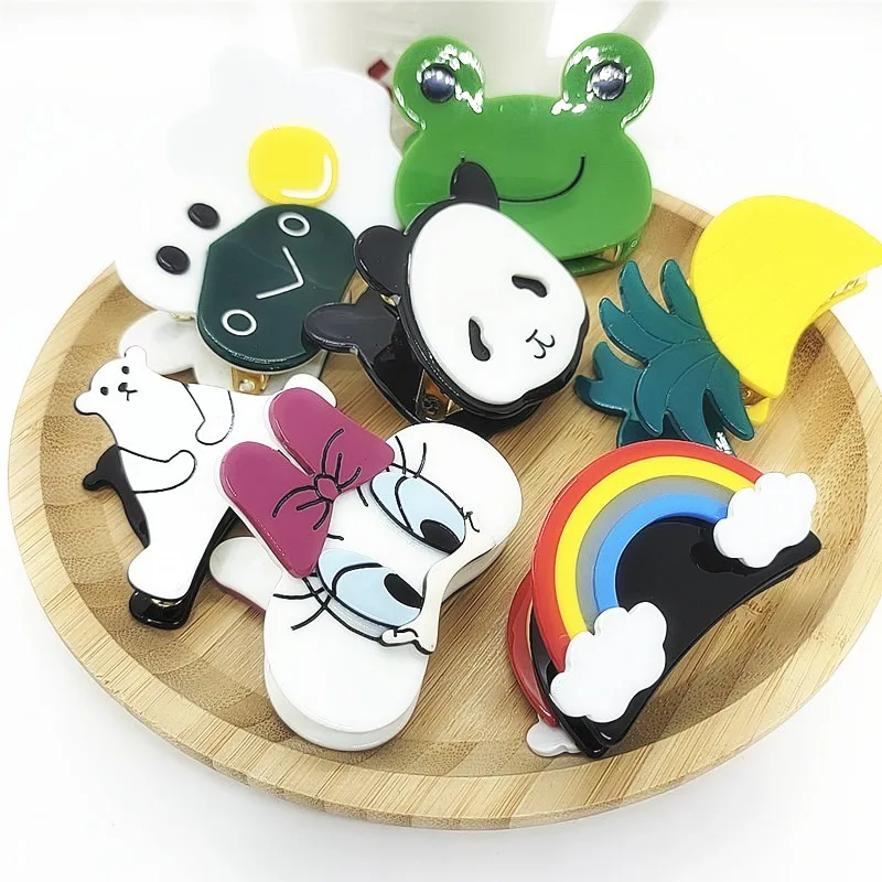 

Hair Accessories Acetate Catch Clip Cartoon Animal 5cm Girl Hair Catch Bath Ponytail Hair Clip Hair Accessories for Women