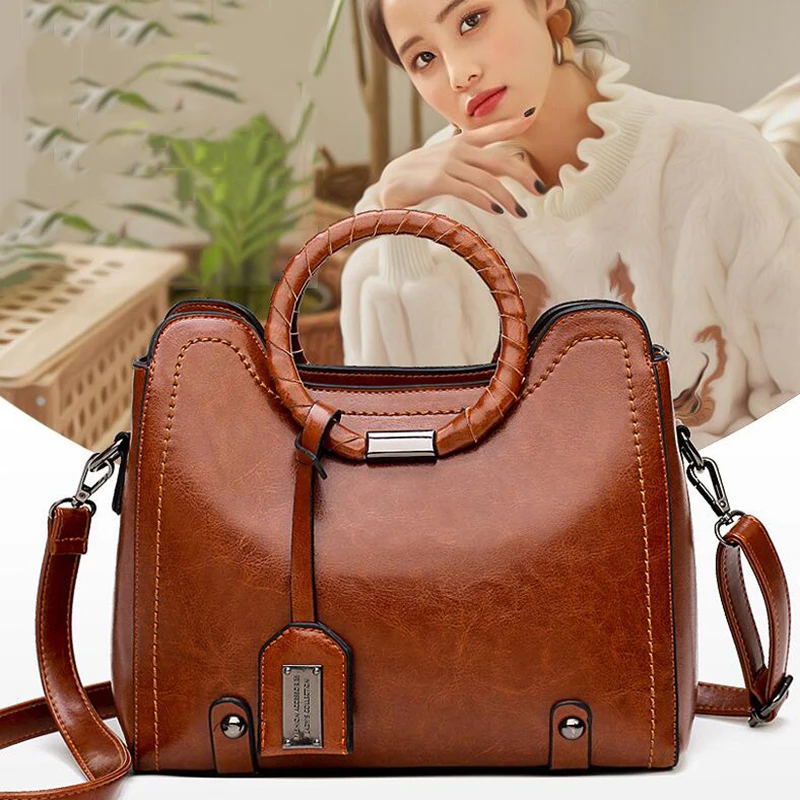 

Luxury Brand PU Leather Women's Bags Ladies vintage High Quality Designer Shoulder Bag for Female retro style